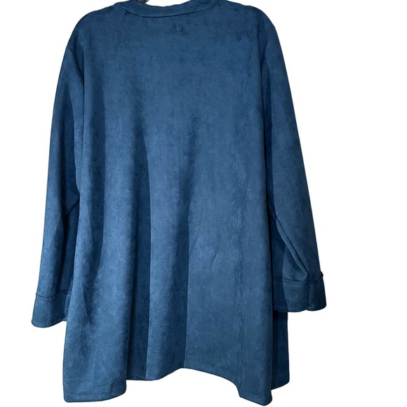 Simply Couture Embroidered Peacock Coat SZ 1X Jacket Faux Suede - Picture 2 of 12